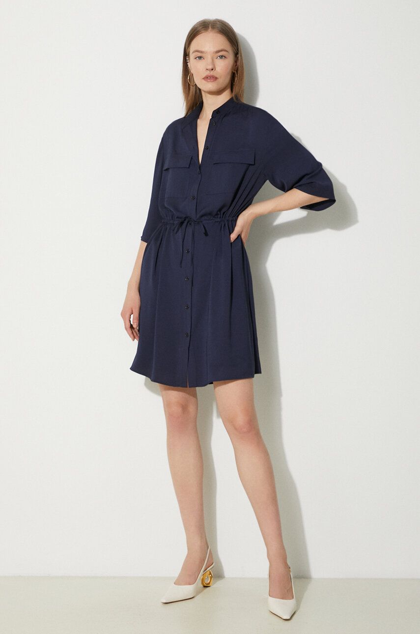 Šaty MAISON KITSUNÉ Maison Kitsuné Double Pocket Mini Dress Navy | MW01607WF0022, 1