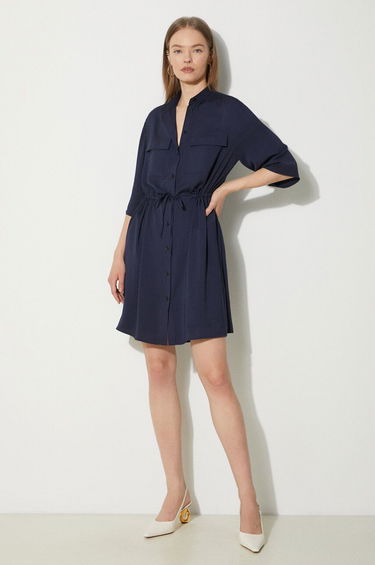 Šaty MAISON KITSUNÉ Maison Kitsuné Double Pocket Mini Dress Navy | MW01607WF0022, 1