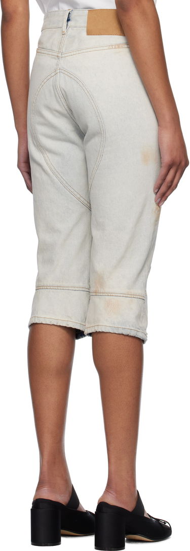 Šortky Maison Margiela MM6 Maison Margiela Panel Sprayed Capri Denim Shorts Modrá | S52MU0130 M30018, 2