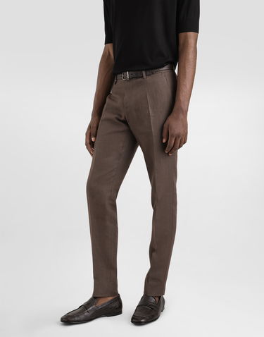 Nohavice Dolce & Gabbana Dolce & Gabbana Tailored Linen Pants 58 Hnedá | GY7BMTFU4LFM0696, 3