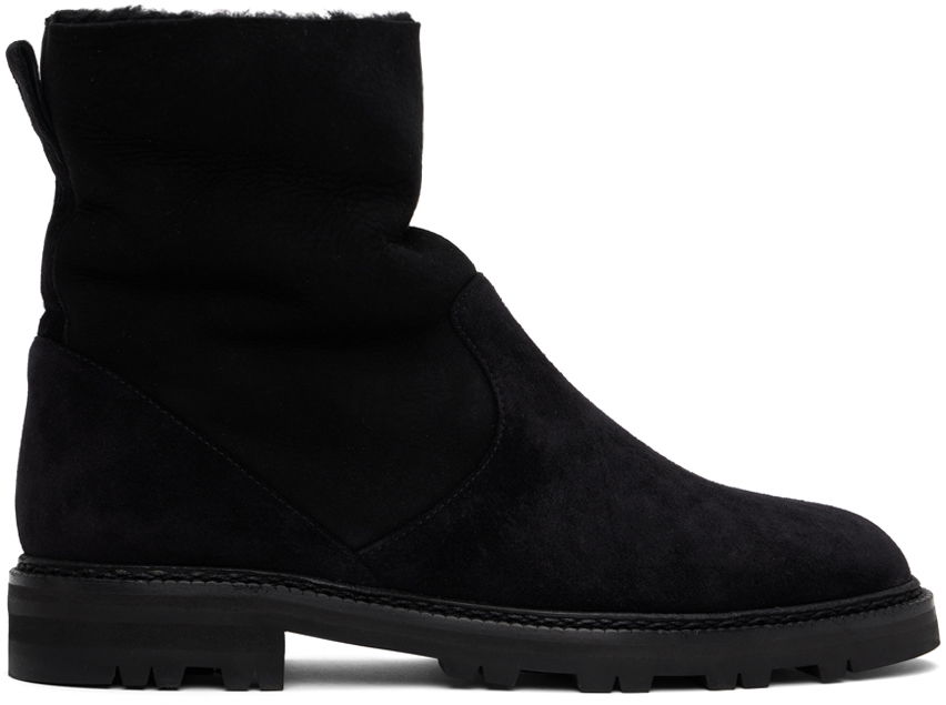 Oblečenie Manolo Blahnik Manolo Blahnik Tomosa Suede Shearling Boots Čierna | 324-2781, 0