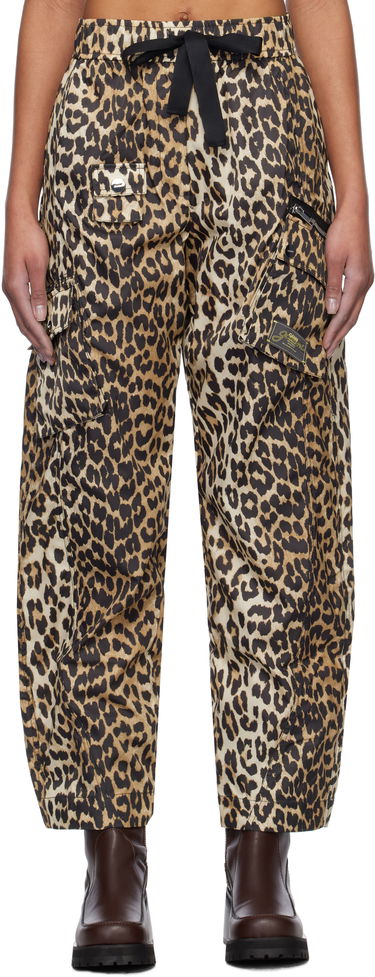 Cargo nohavice GANNI GANNI Duchesse Nylon Cargo Pants Béžová | W0477, 0