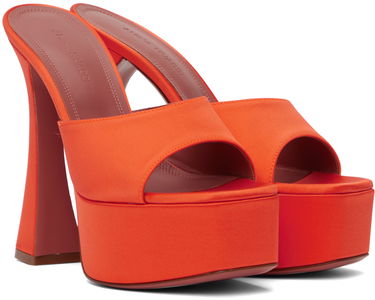 Starostlivosť o obuv Amina Muaddi Amina Muaddi Dalida Heeled Satin Platform Sandals Oranžová | DALIDA SANDAL PLATEAU SATIN, 3