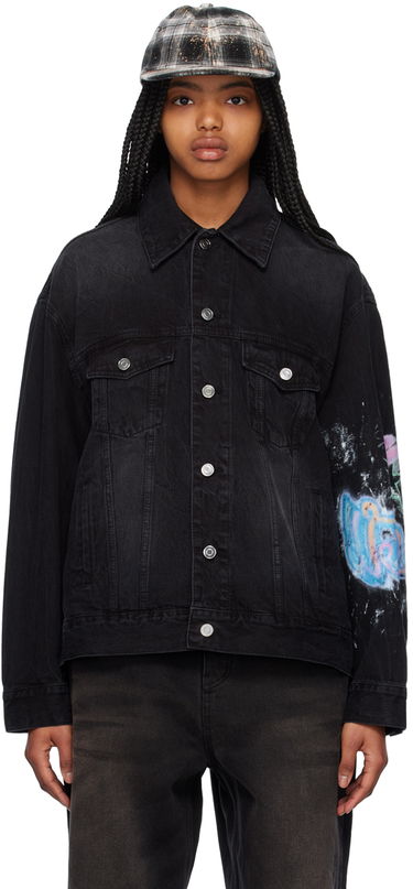 Bunda We11done Graphic Print Denim Jacket Čierna | WD-DJ1-23-317-U-BK, 0