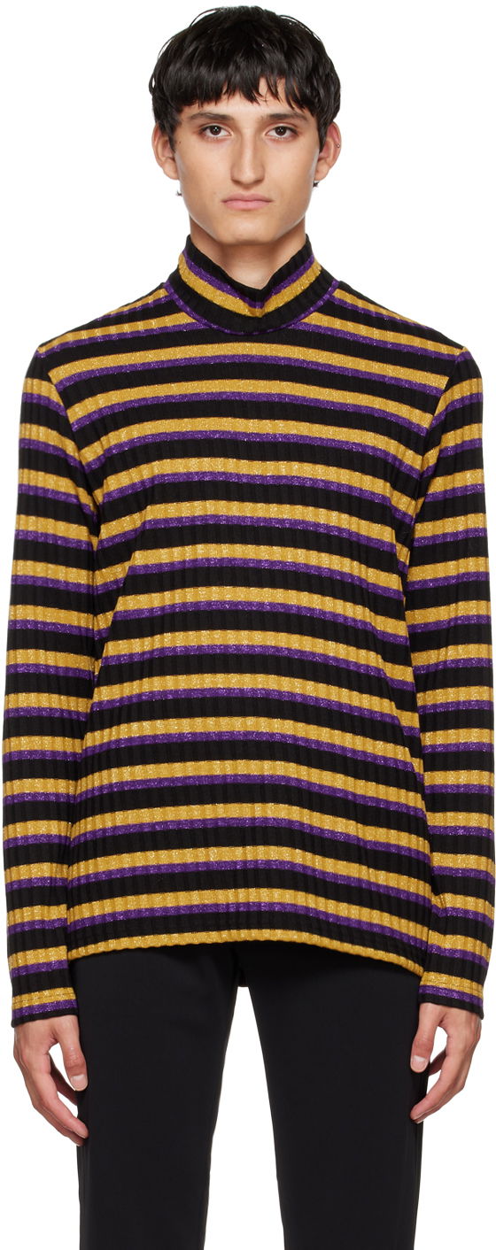 Tričko Anna Sui Striped Long Sleeve T-Shirt Čierna | M722G20