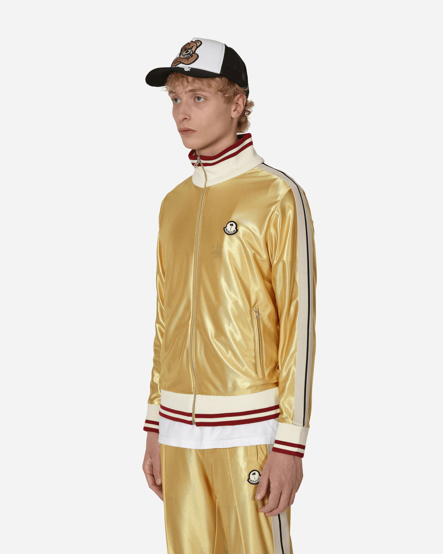 Mikina Moncler Palm Angels x Glossy Zip-Up Sweatshirt Žltá | 8G00002M2522 135, 1
