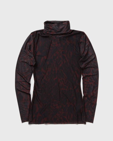 Sveter GANNI Printed Mesh Long Sleeve Rollneck Čierna | T4024-936, 0