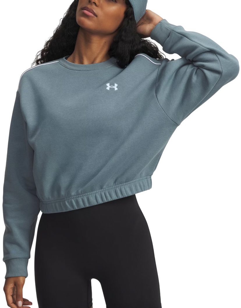 Mikina Under Armour Rival Fleece Piped Crew Cropped Sweatshirt Modrá | 6007035-587