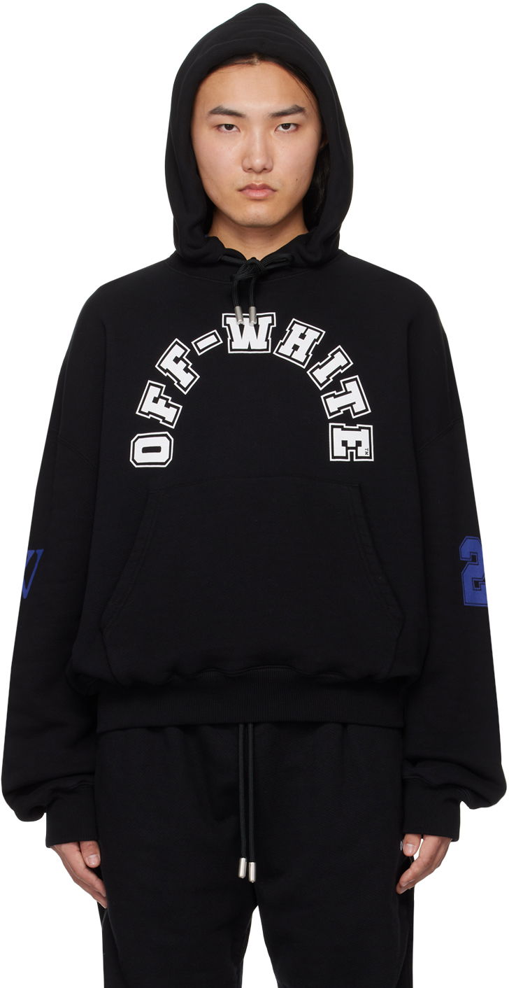 Mikina Off-White Black Printed Hoodie Čierna | OMBB118S24FLE0051001, 0