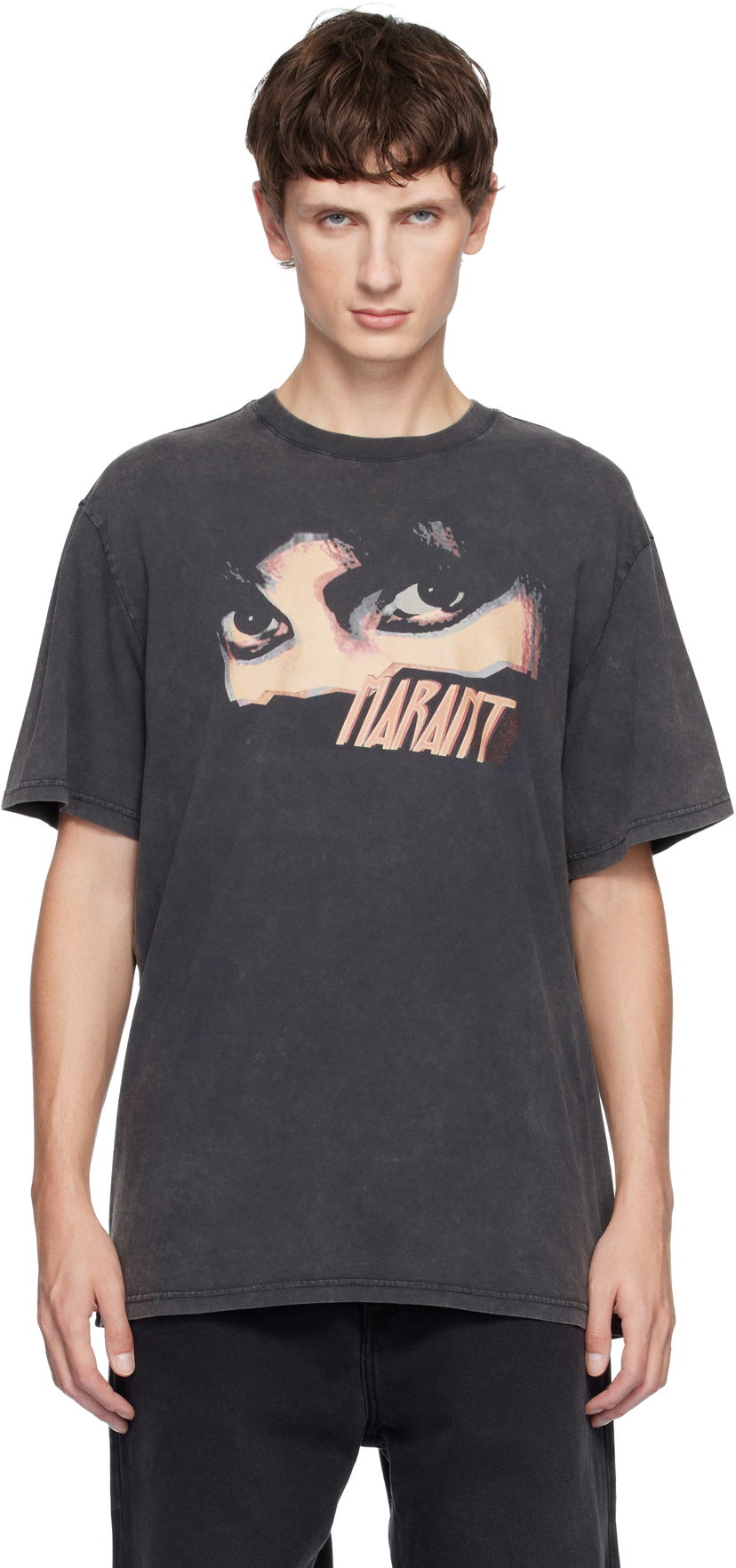 Tričko ISABEL MARANT Hugo Graphic Print Crewneck T-shirt Čierna | 25ATS0149HA-C3N05H