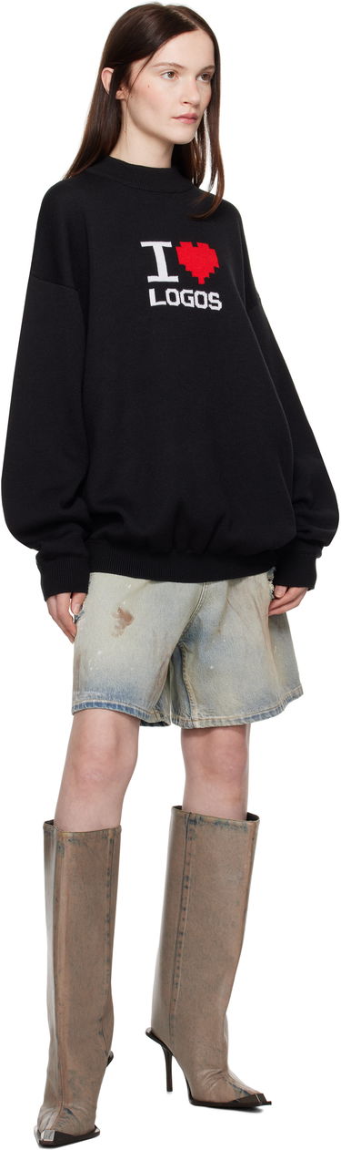 Sveter VETEMENTS Vetements 'I Love Logos' Knit Sweater Čierna | UA66KN130B, 3