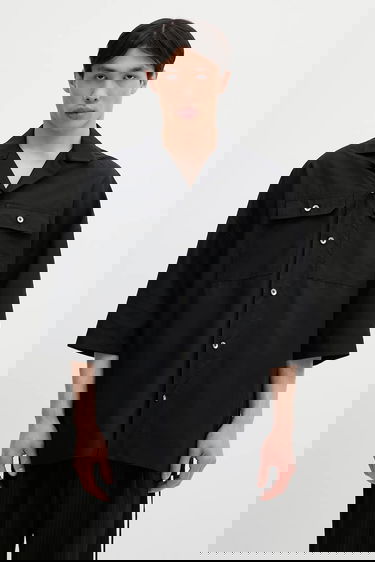 Košeľa Rick Owens Magnum Tommy Relaxed Fit Camp Collar Shirt with Chest Pockets Čierna | DU01E3290.NR, 0