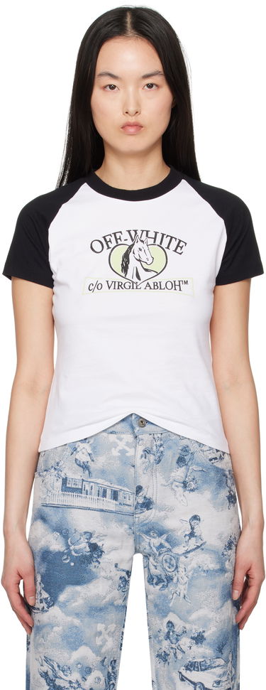 Tričko Off-White Off-White Horse Billboard Raglan T-Shirt Biela | OWAA137S25JER0010110, 0