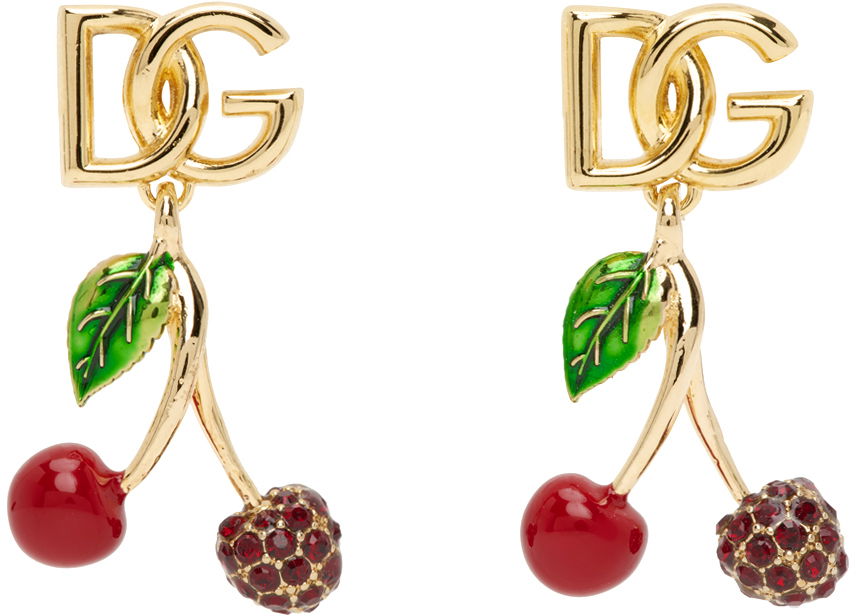Náušnice Dolce & Gabbana Gold DG Cherry Earrings Metalická | WEP6C1W1111, 0