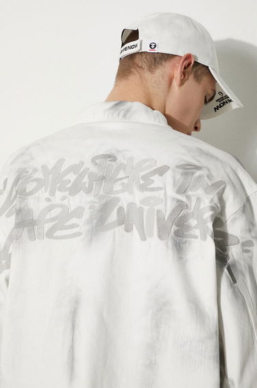 Bunda AAPE by A Bathing Ape AAPE Men's White Denim Jacket AAPLJM7644XBM Biela | AAPLJM7644XBM, 4