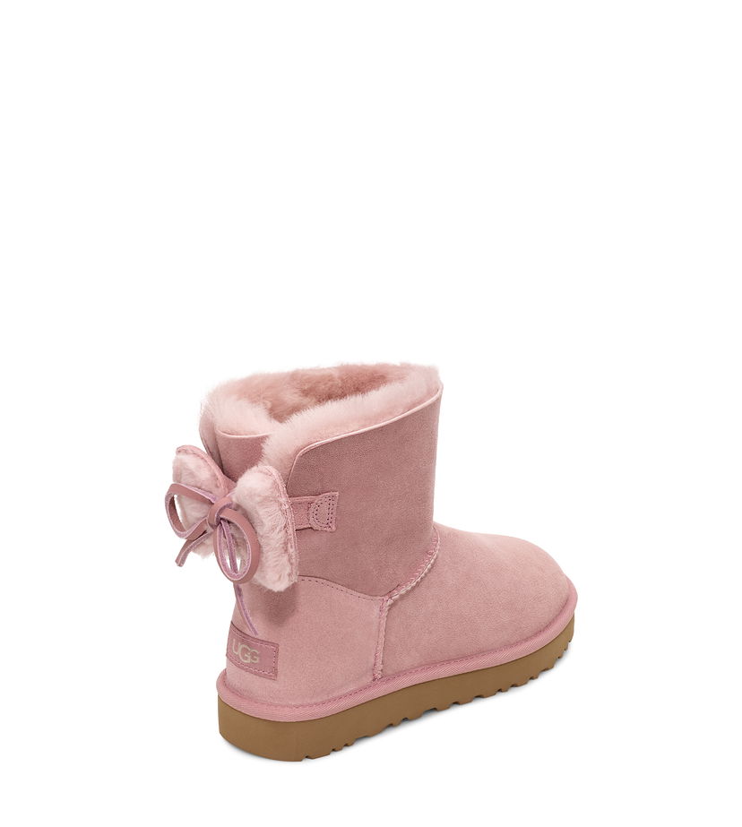 Tenisky a topánky UGG Shearling Mini Boot With Double Bow Ružová | 1103652-PCRY