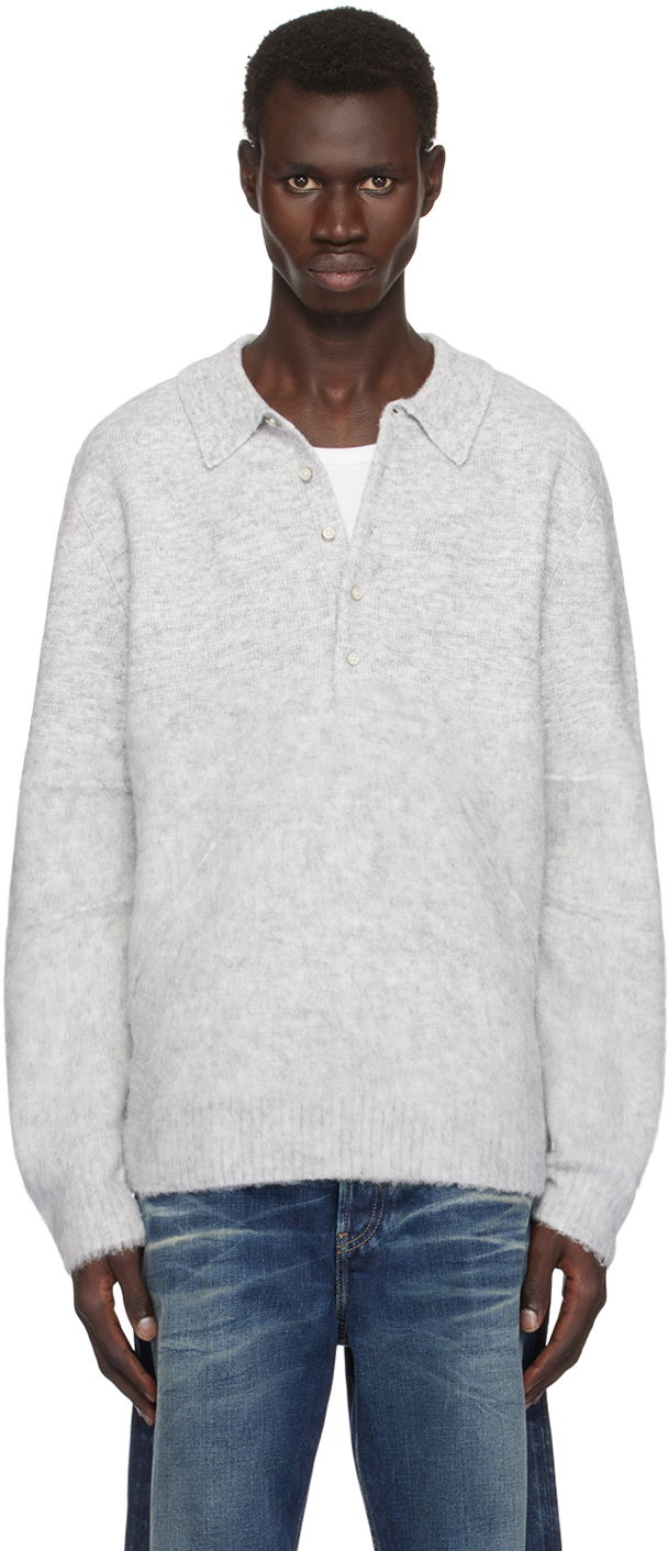 Sveter Helmut Lang Helmut Lang Brushed Polo Šedá | O06HM796, 0