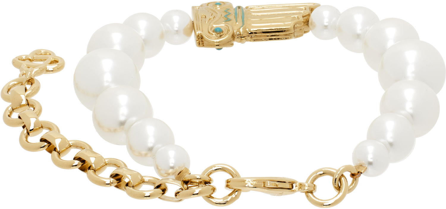 Náramok Casablanca Gradient Faux-Pearl Column Bracelet Metalická | APS25-JW-261-01, 1