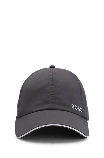 Šiltovka BOSS Taffeta cap with laser-cut dot pattern Šedá | 50533357, 0