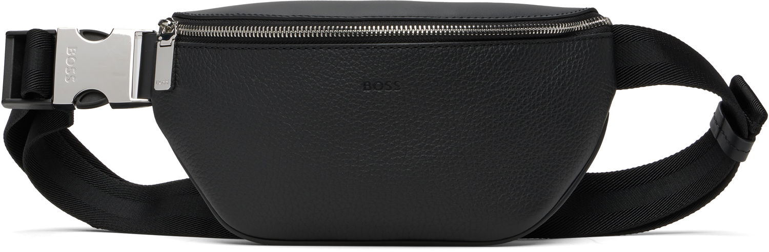 Ľadvinka BOSS BOSS Grained Leather Belt Bag Čierna | 50552475, 0