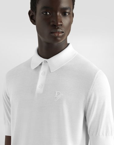 Polo tričko Dolce & Gabbana Dolce & Gabbana Silk Polo-Shirt With Logo Embroidery Biela | GXZ02ZJBSK3W0001, 3