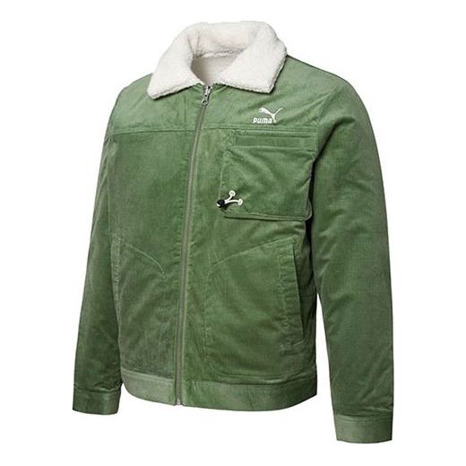 Bunda Puma Reversible Corduroy Jacket with Embroidered Logo Zelené | 534751-67, 0