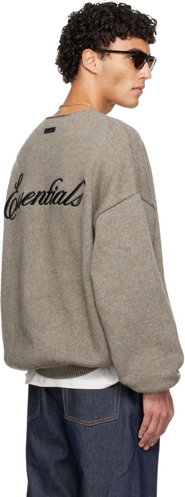 Sveter Fear of God ESSENTIALS Holiday Embroidered Merino Crewneck Sweater Béžová | 192HO254332F, 2