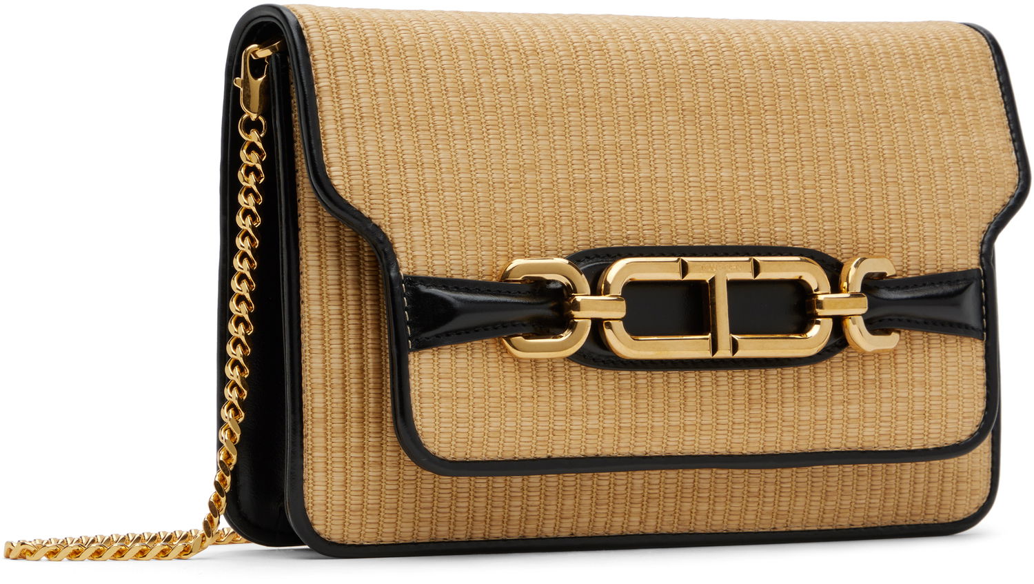 Taška cez rameno Tom Ford Tom Ford Raffia & Leather Small Shoulder Bag Béžová | L1738-TRA004X, 1
