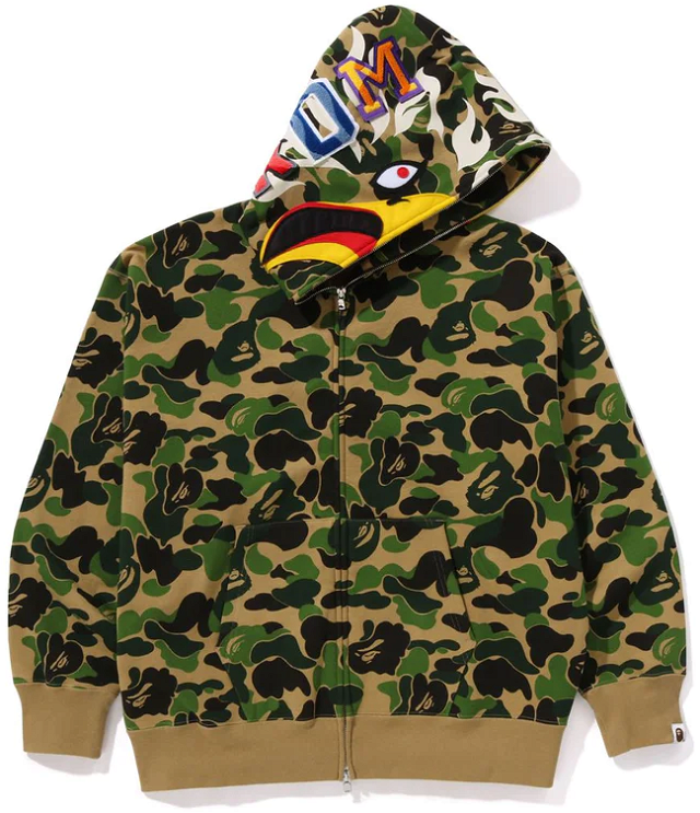 Bape x READYMADE ABC Camo Eagle Relaxed Fit Full Zip Hoodie Green
