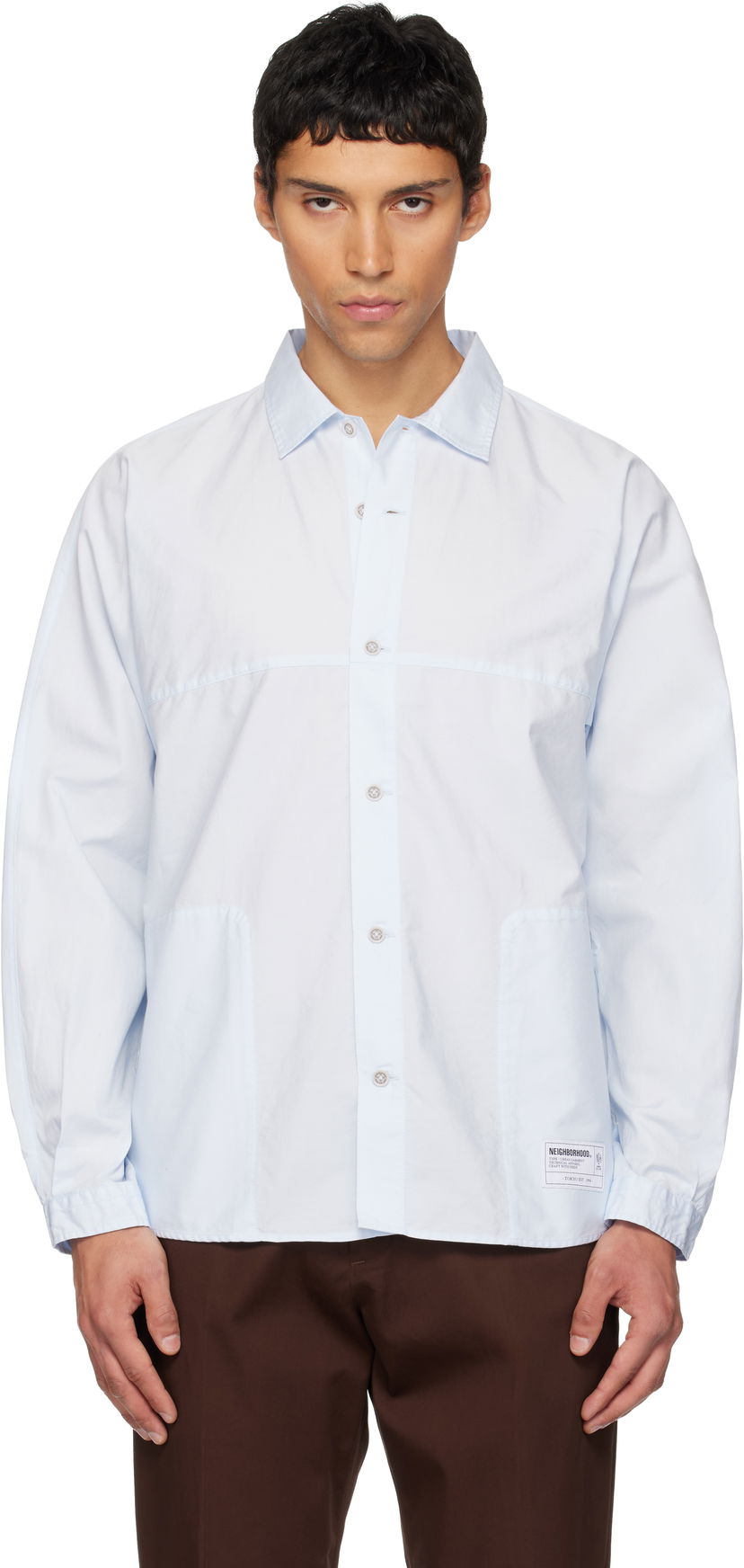 Košeľa Neighborhood Dolman Sleeve Long-Sleeve Shirt Modrá | 252AQNH-SHM01