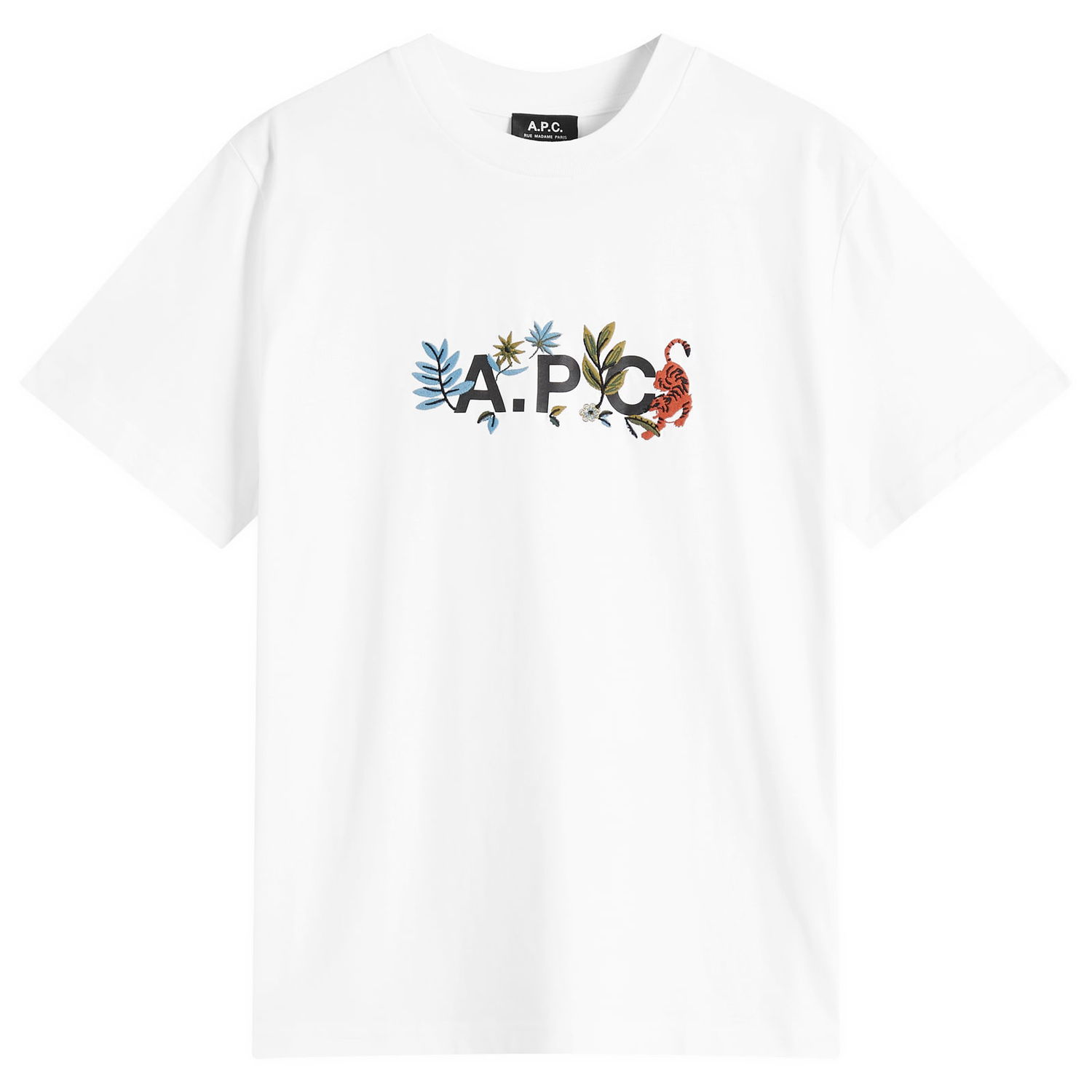 Tričko A.P.C. Men's Auguste Nature Logo T-Shirt, Size Medium Biela | COBQX-M26497-AAB, 0