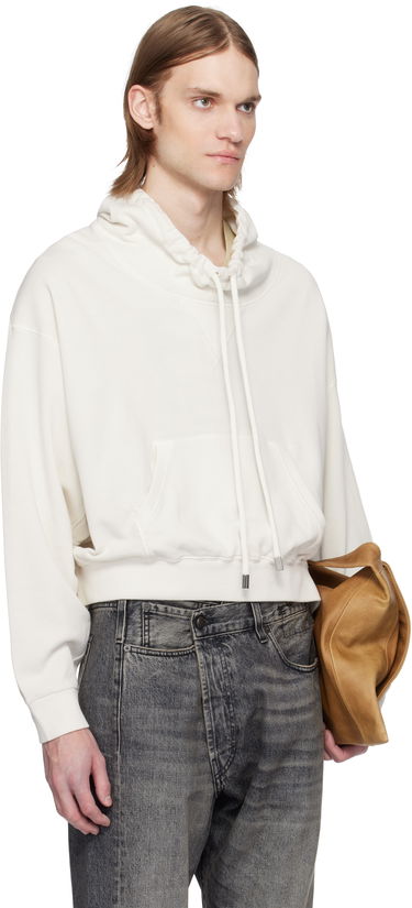 Mikina R13 R13 Funnel Neck Cropped Popover Sweatshirt Biela | R13MK255-K001B, 1