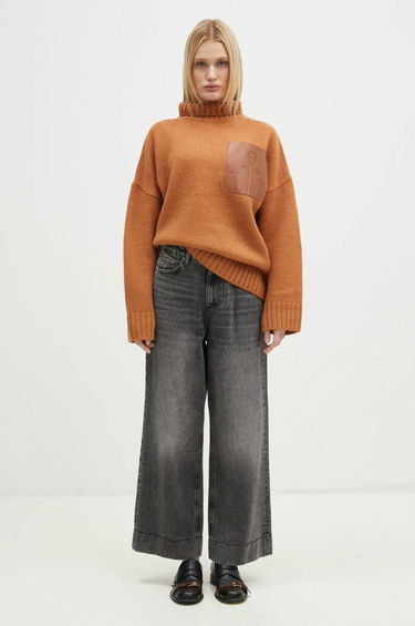 Sveter JW Anderson JW Anderson Leather Patch Pocket Turtleneck Jumper Hnedá | KW1292.YN0367.619, 3