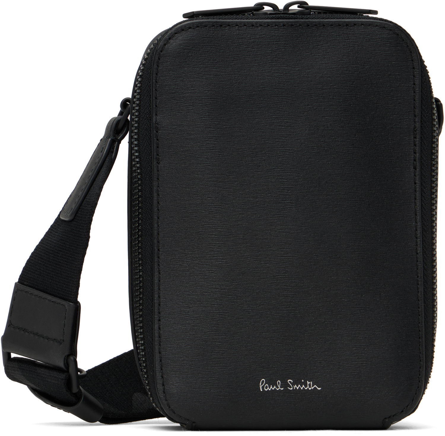 Taška cez rameno Paul Smith Paul Smith Embossed Leather Flight Pouch Čierna | M1A-8067-BSGRAI-79, 0