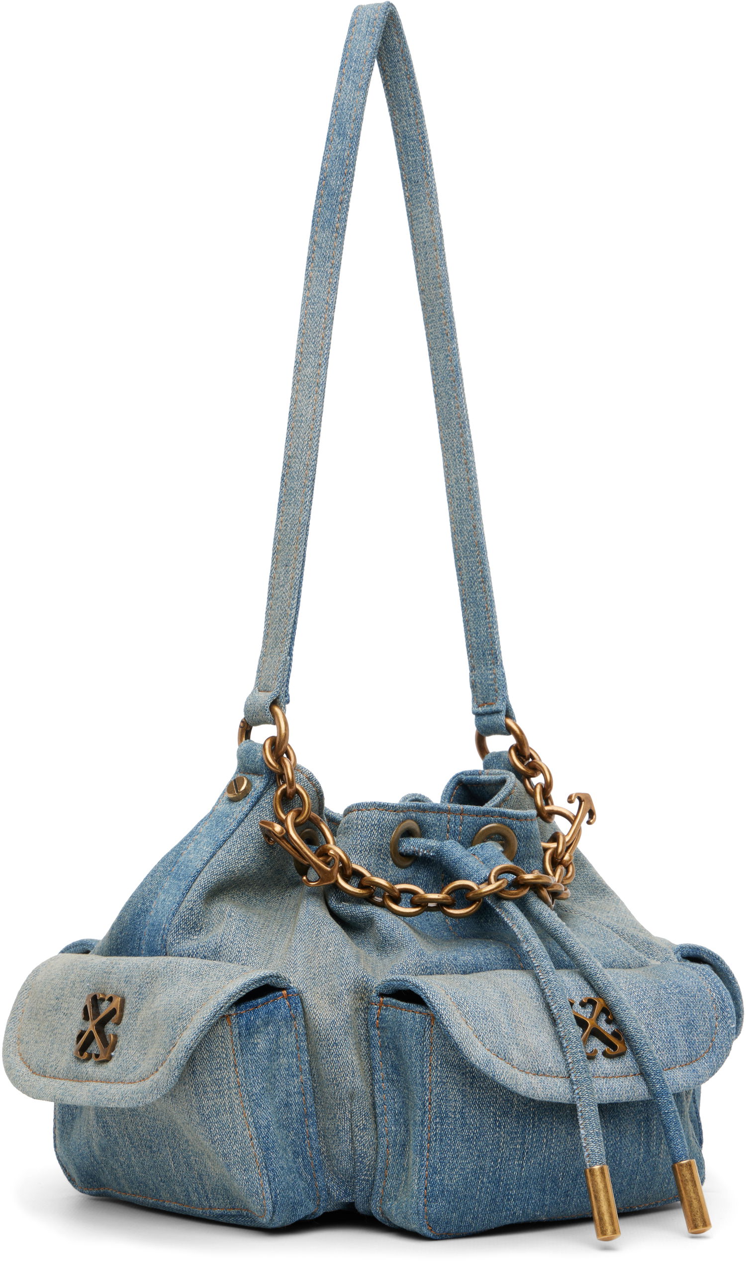 Kabelka Off-White Dumbo.B Denim Bucket Bag Modrá | OWMY002F25DEN0014100, 1