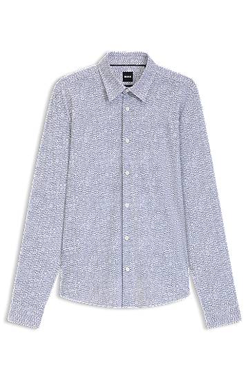 Košeľa BOSS Slim-Fit Performance-Stretch Printed Shirt Modrá | 50545269, 0
