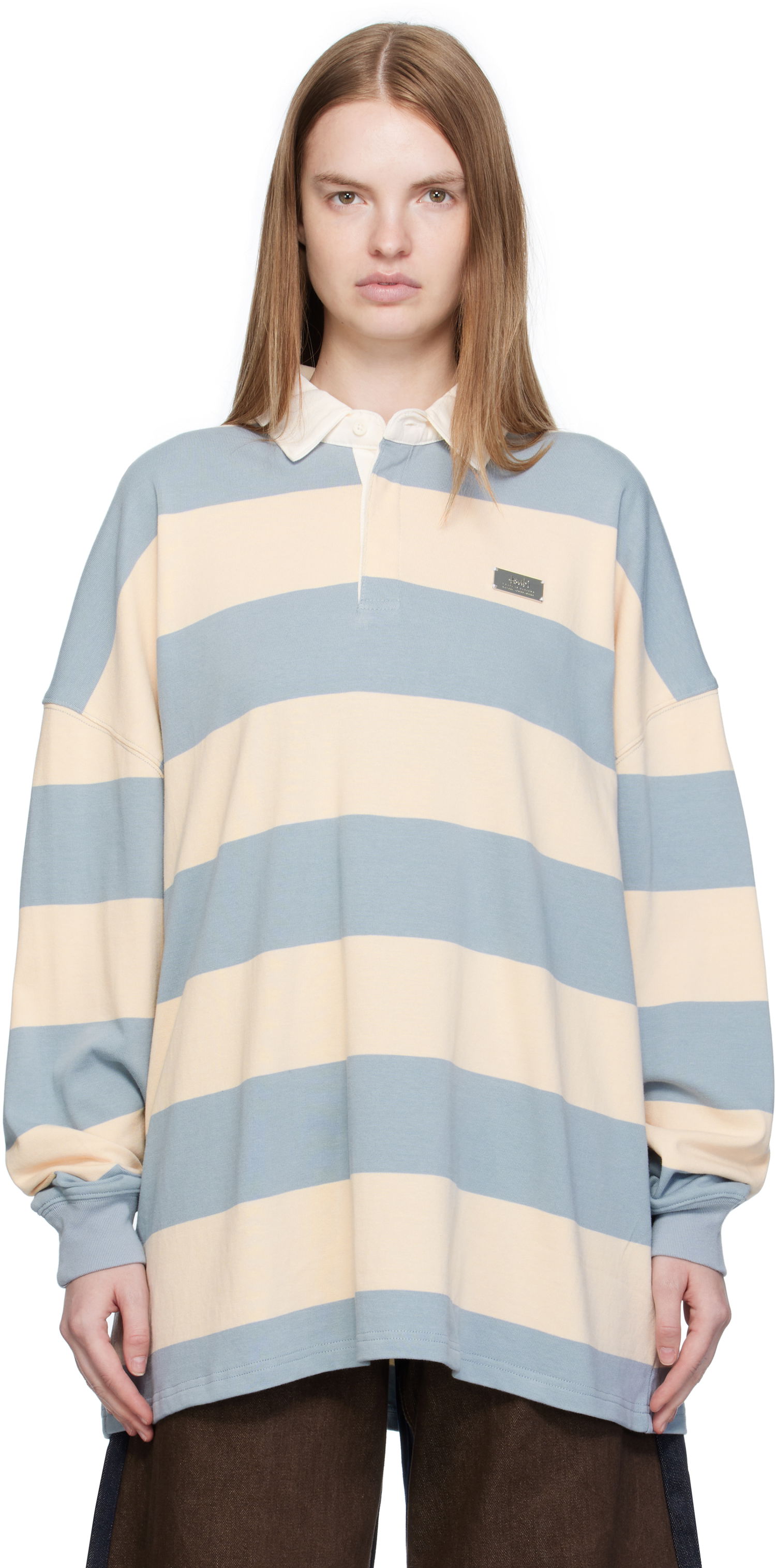 Polo tričko Ksubi Ksubi Rugged Ruby Striped Long Sleeve Polo Modrá | WFA25TE023, 0