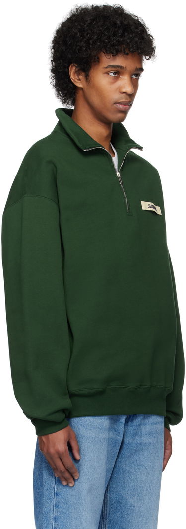 Sveter Jacquemus Jacquemus Gros Grain Zipped-Rollneck Sweatshirt Zelené | 25E255JS283-2458, 1
