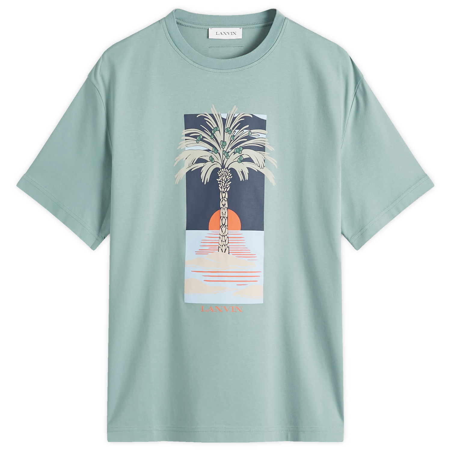 Tričko LANVIN Lanvin Men's Palm Tree Graphic T-Shirt Zelené | RM-TS0115-J173-P25-414, 0