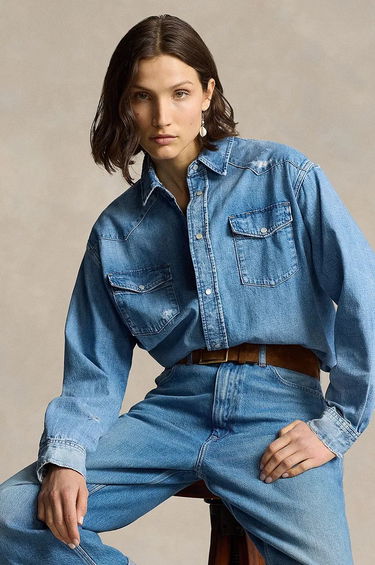 Košeľa Polo by Ralph Lauren Relaxed Fit Denim Shirt Modrá | 211940722, 4