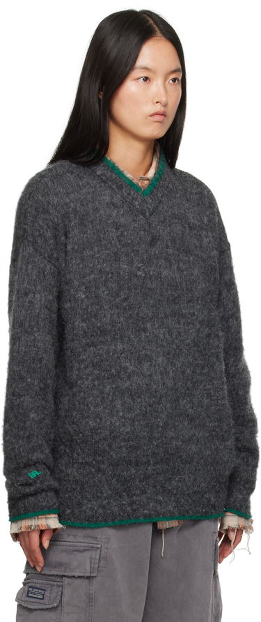 Sveter ERL Overwashed Pilling Sweater Šedá | ERL09N005, 3