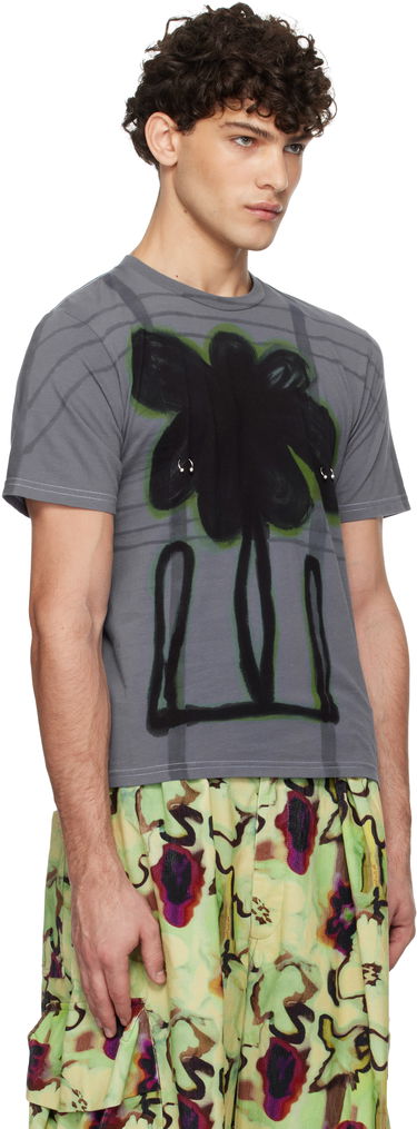 Tričko Collina Strada Collina Strada Pierced Graphic T-Shirt Šedá | XX3440, 1