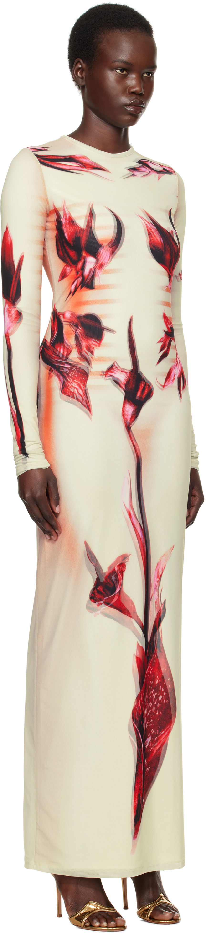 Šaty Jean Paul Gaultier Jean Paul Gaultier 'The Flower Body Morphing Marinière' Maxi Dress Béžová | 25/33-F-RO371-T581-422030, 1