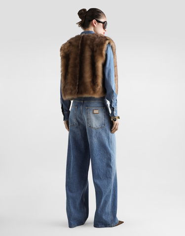 Vesta Dolce & Gabbana Dolce & Gabbana Fur Vest Hnedá | F0W6LFFUP98S9002, 2