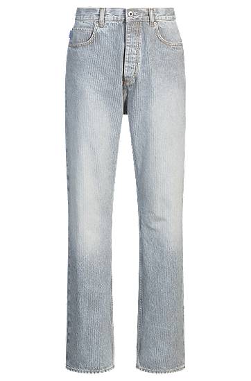 Džínsy BOSS Baggy-fit Striped Jeans Modrá | 50539841, 0