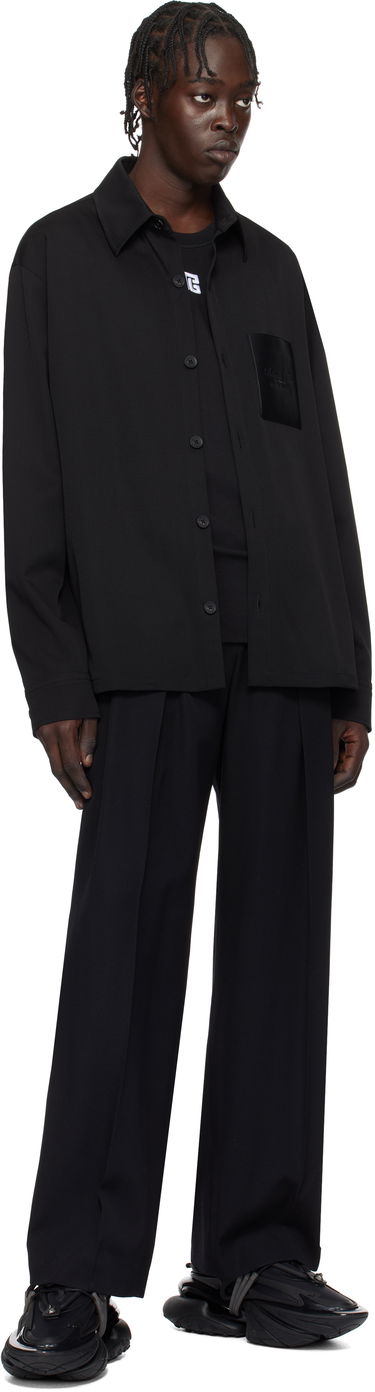 Košeľa Balmain Couture Label Long Sleeve Shirt Čierna | EH1HS391WB01, 3