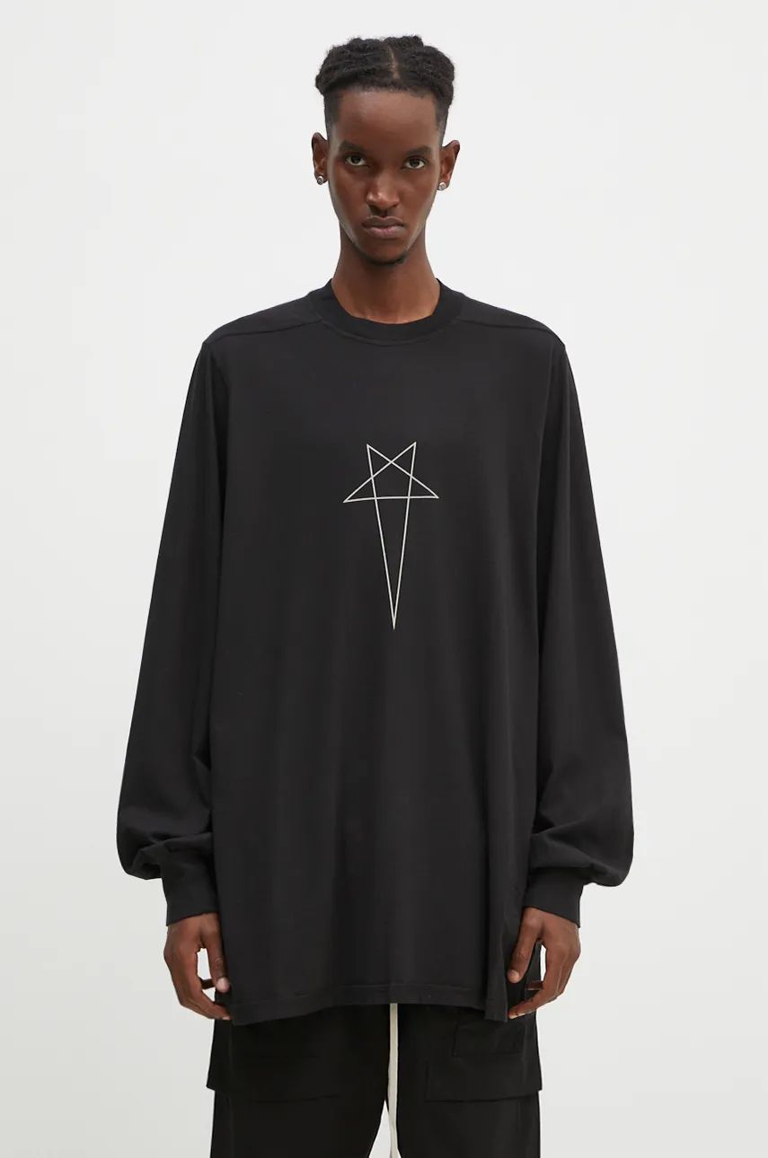 Tričko Rick Owens Jumbo T-Shirt Print Čierna | DU02D2261.RNEP3, 0
