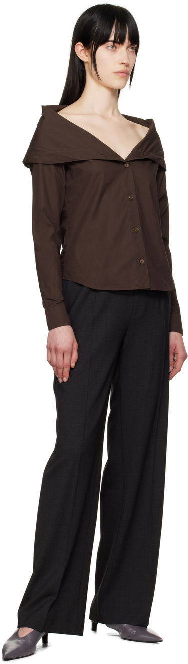 Košeľa OUR LEGACY OUR LEGACY Kaonashi Off Shoulder Shirt Hnedá | W2252KH, 3