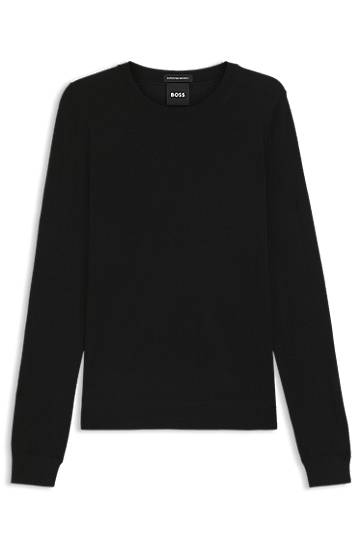 Sveter BOSS BOSS Superfine Merino Wool Crew-Neck Sweater Čierna | 50544987, 0