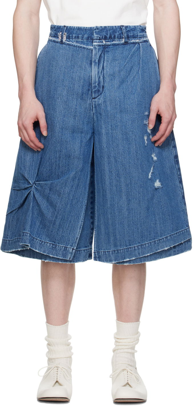Distressed Denim Shorts